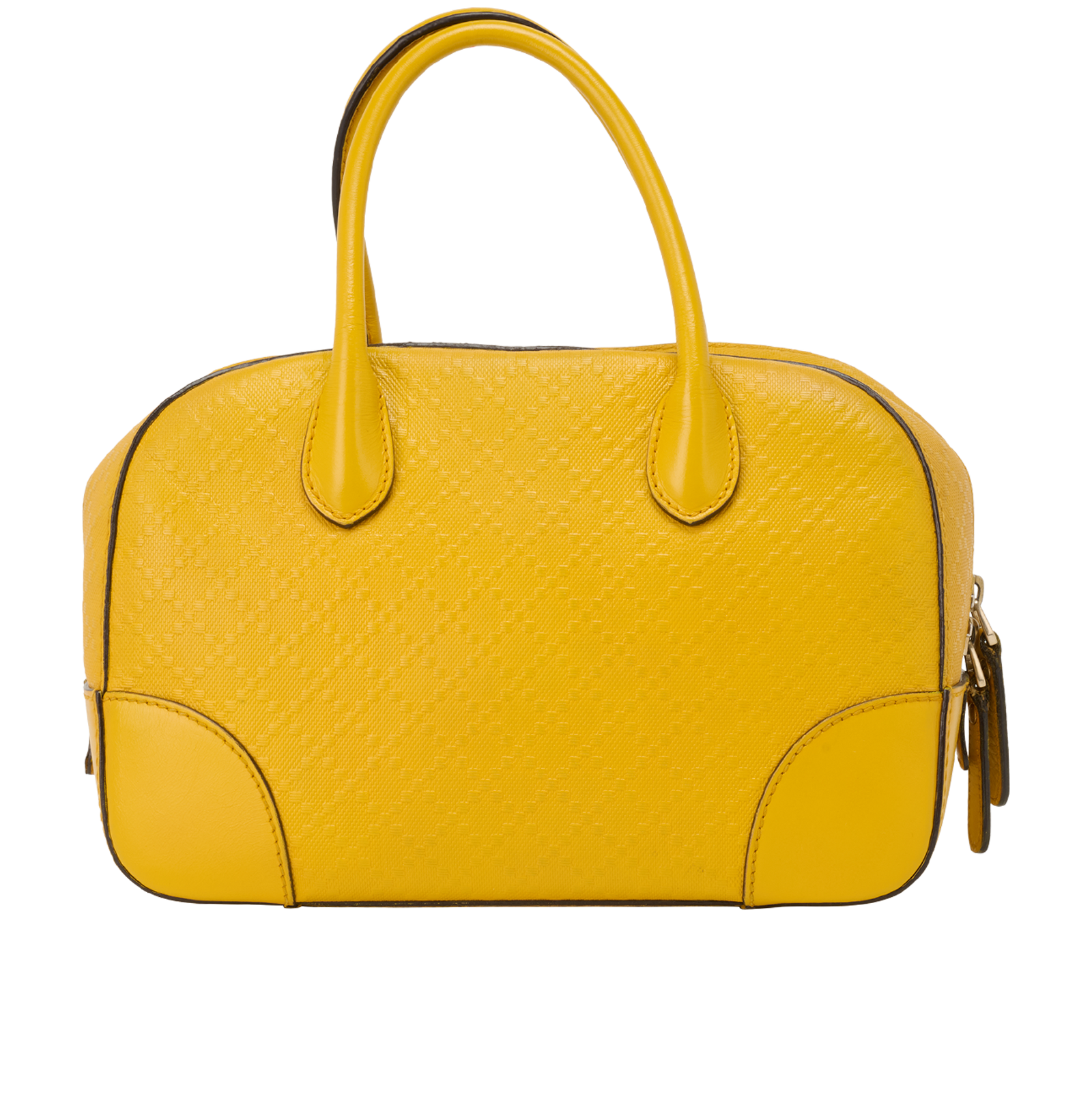 Diamante Top Handle Bag, &pound;395, Handbags, Yellow, Leather, Back view